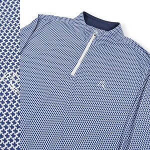 Rhoback The Don't Mess 1/4 Zip Pullover Mens XL Blue Texas State All Over Print